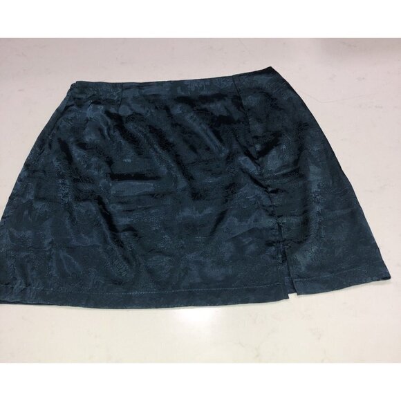 LYANER Women's Elegant Jacquard Side Split Slit Zipper Mini Skirt Sz M - Picture 2 of 3